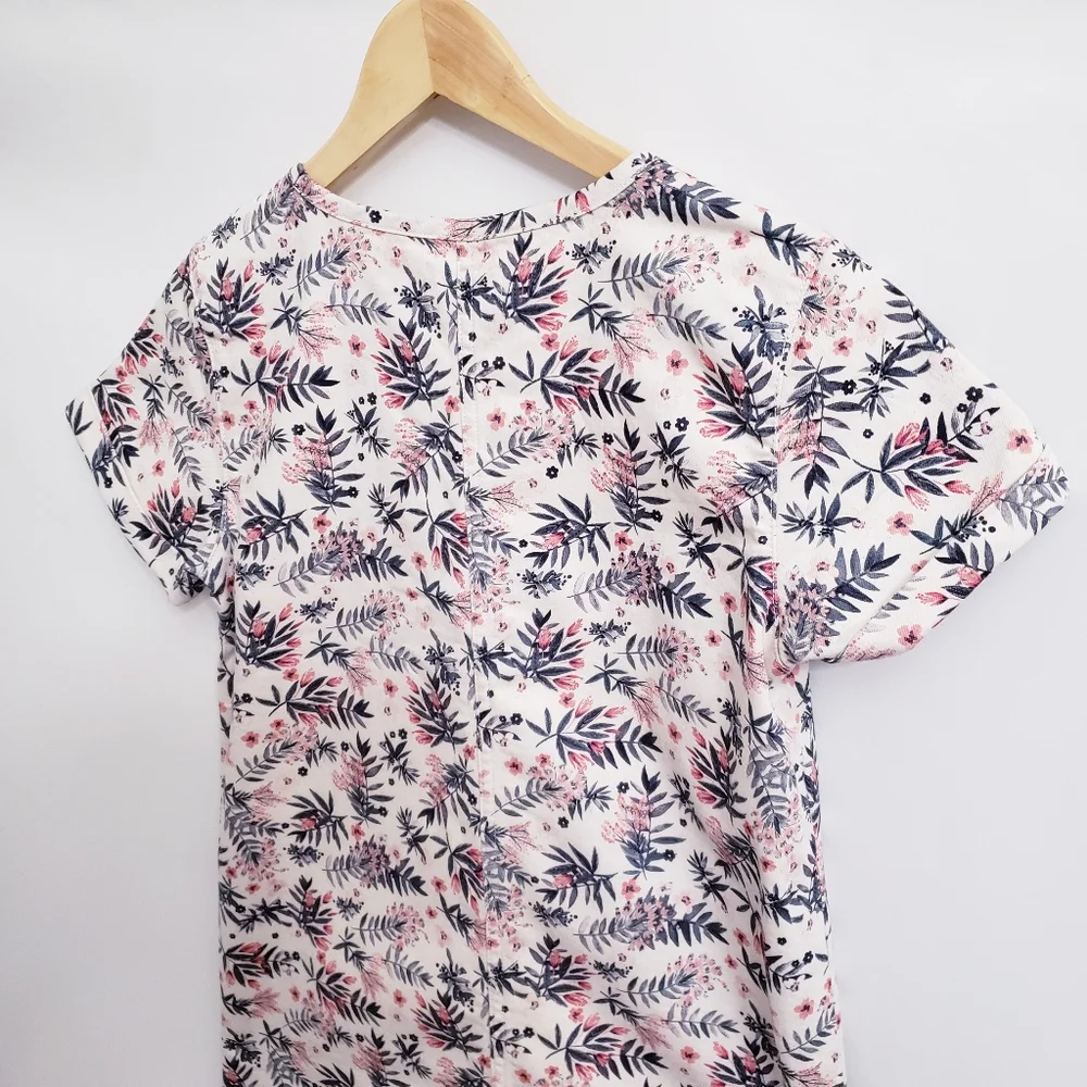 Sezane Giulia Lace Up Trapeze Shift Dress in Printed Flowers, Size 38 - Picture 6 of 10